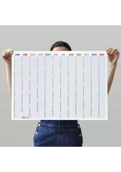 2025 Yıllık Planlayıcı Duvar Takvimi Rengarenk Aylar Boyut 70 x 100 cm