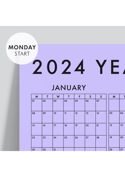 Mor Renk 2025 Yıllık Planlayıcı Duvar Takvimi 2025 Takvim Aylık Planlayıcı Boyut 50 x 70 cm fiyatları