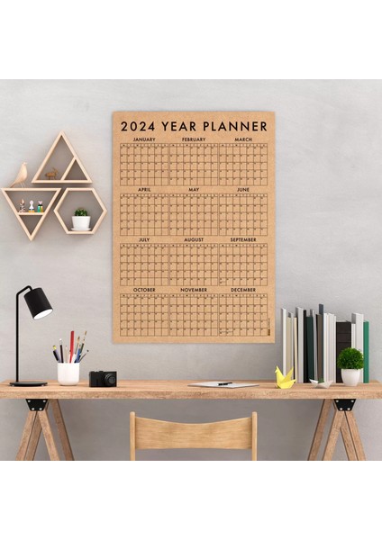 Kraft Kağıt 2025 Yıllık Planlayıcı Duvar Takvimi 2025 Takvim Geri Dönüşü ml ü Kağıt Boyut 50 x 70 cm