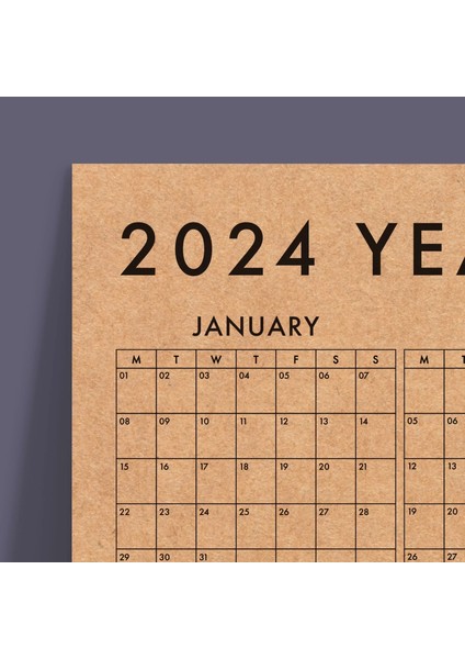 Kraft Kağıt 2025 Yıllık Planlayıcı Duvar Takvimi 2025 Takvim Geri Dönüşü ml ü Kağıt Boyut 50 x 70 cm