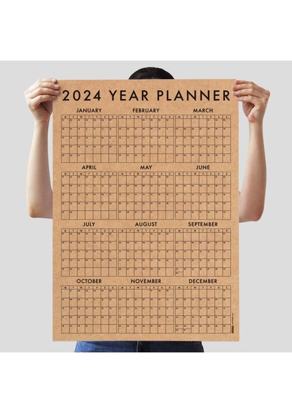 Kraft Kağıt 2025 Yıllık Planlayıcı Duvar Takvimi 2025 Takvim Geri Dönüşü ml ü Kağıt Boyut 50 x 70 cm