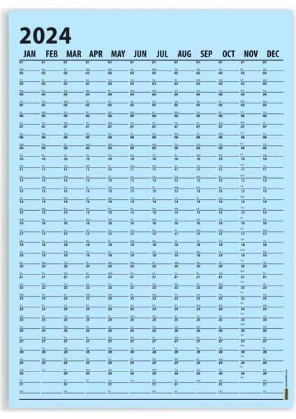 Mavi Renk 2025 Yıllık Planlama Takvim 2025 Yılı Duvar Takvimi Yıllık Planlayıcı Boyut 50 x 70 cm indirimleri