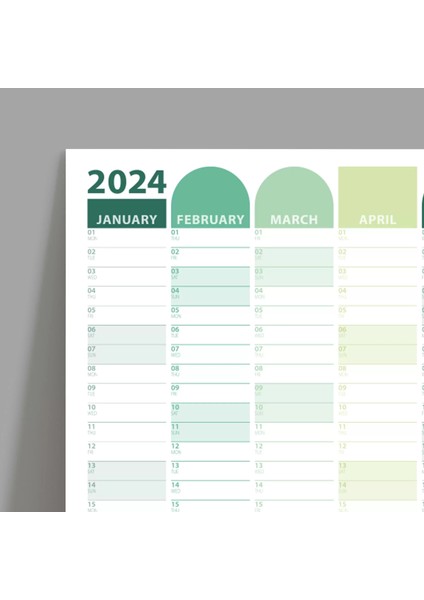 2025 Yıllık Planlayıcı Duvar Takvimi Botanik Yeşili 2025 Aylık Planlayıcı Geometrik Boyut 50 x 70 cm fiyatları