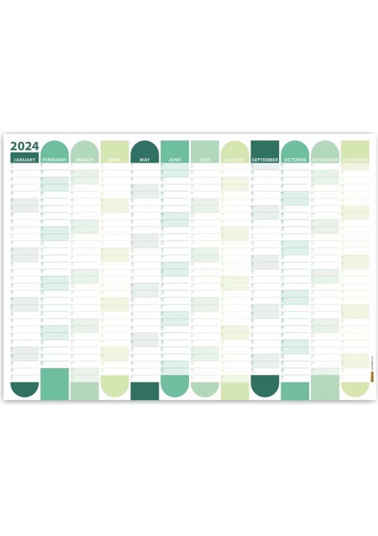 2025 Yıllık Planlayıcı Duvar Takvimi Botanik Yeşili 2025 Aylık Planlayıcı Geometrik Boyut 50 x 70 cm fırsatları