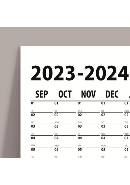 Eylül Başlangıç 2024 2025 Akademik Takvim Akademik Planlayıcı Takvim Duvar Takvimi Boyut 70 x 100 cm