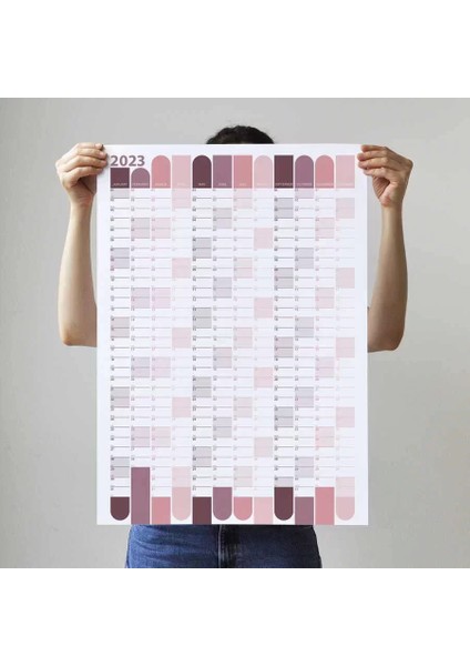 2025 Yıllık Planlayıcı Duvar Takvimi Kahverengi Mürdün Yavruağzı Wall Planner Boyut 70 x 100 cm