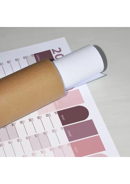 2025 Yıllık Planlayıcı Duvar Takvimi Kahverengi Mürdün Yavruağzı Wall Planner Boyut 70 x 100 cm