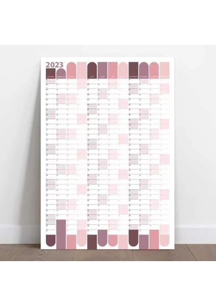 2025 Yıllık Planlayıcı Duvar Takvimi Kahverengi Mürdün Yavruağzı Wall Planner Boyut 70 x 100 cm