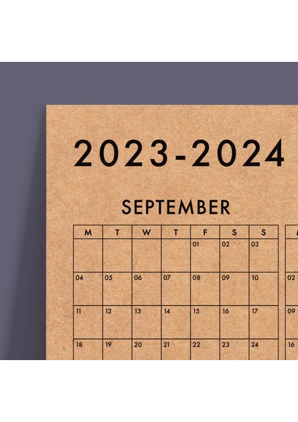 2024 2025 Akademik Duvar Takvimi Eylül Başlangıç Akademik Yıl Planlayıcısı Kraft Kağıt Boyut 35 x 50 cm fiyatları