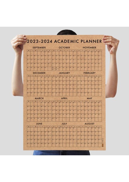 2024 2025 Akademik Duvar Takvimi Eylül Başlangıç Akademik Yıl Planlayıcısı Kraft Kağıt Boyut 35 x 50 cm modelleri