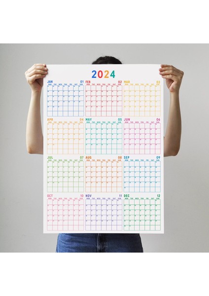 Renkli 2025 Yıllık Planlayıcı 2025 Duvar Takvimi Rengarenk Yıllık Planlayıcı Boyut 50 x 70 cm fiyatları