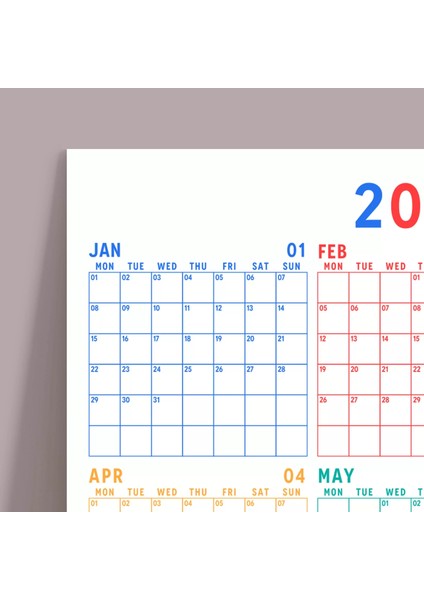 Renkli 2025 Yıllık Planlayıcı 2025 Duvar Takvimi Rengarenk Yıllık Planlayıcı Boyut 50 x 70 cm fırsatları