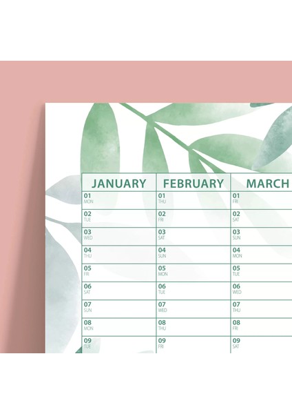 Çiçekli 2025 Yıllık Planlayıcı Duvar Takvimi 2025 Takvim Aylık Planlama 2025 Wall Planner Boyut 50 x 70 cm modelleri