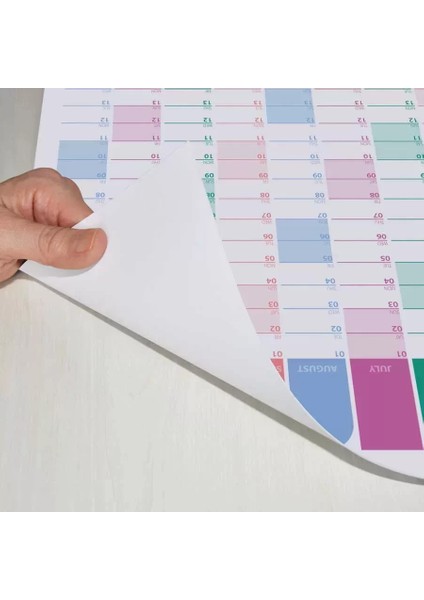 2025 Yıllık Planlayıcı Duvar Takvimi Pembe Yeşil Wall Planner Boyut 50 x 70 cm modelleri