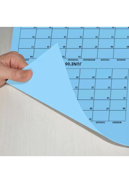 2025 Yıllık Planlayıcı Duvar Takvimi Mavi Renkli Kağıt Boyut 50 x 70 cm