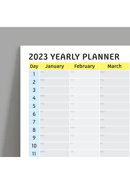 2025 Yıllık Planlayıcı Duvar Takvimi Sade Modern Fonksiyonel Tasarım Boyut 70 x 100 cm