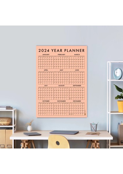 Somon Renk 2025 Yıllık Planlayıcı Duvar Takvimi 2025 Takvim Aylık Planlayıcı Boyut 35 x 50 cm