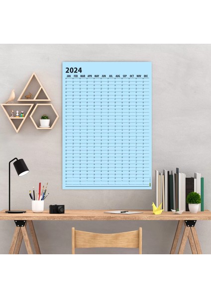 Mavi Renk 2025 Yıllık Planlama Takvim 2025 Yılı Duvar Takvimi Yıllık Planlayıcı Boyut 35 x 50 cm