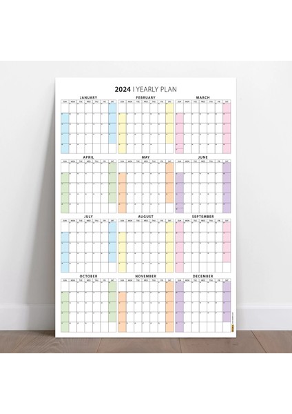2025 Amerikan Standardı Takvim Yıllık Planlayıcı Duvar Takvimi Sunday Start Wall Planner Boyut 50 x 70 cm modelleri