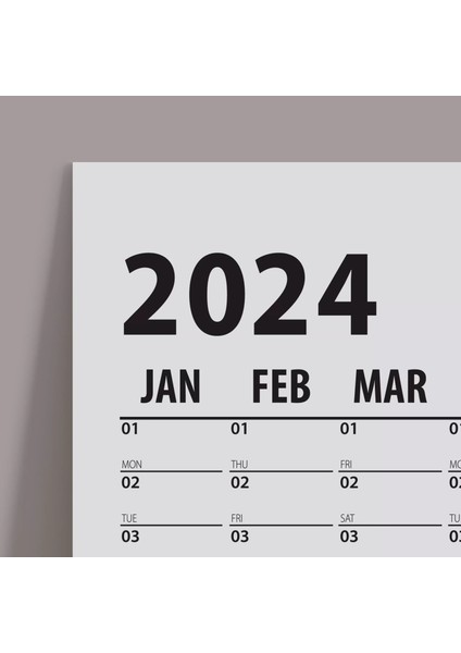 Gri Renk 2025 Yıllık Planlama Takvim 2025 Yılı Duvar Takvimi Yıllık Planlayıcı Boyut 50 x 70 cm