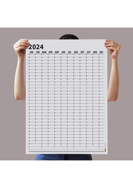 Gri Renk 2025 Yıllık Planlama Takvim 2025 Yılı Duvar Takvimi Yıllık Planlayıcı Boyut 50 x 70 cm