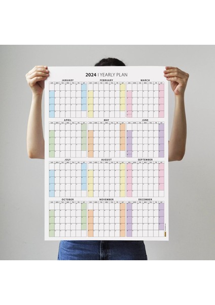 2025 Amerikan Standardı Takvim Yıllık Planlayıcı Duvar Takvimi Sunday Start Wall Planner Boyut 35 x 50 cm fiyatları