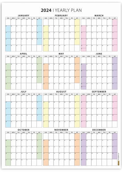 2025 Amerikan Standardı Takvim Yıllık Planlayıcı Duvar Takvimi Sunday Start Wall Planner Boyut 35 x 50 cm indirimleri