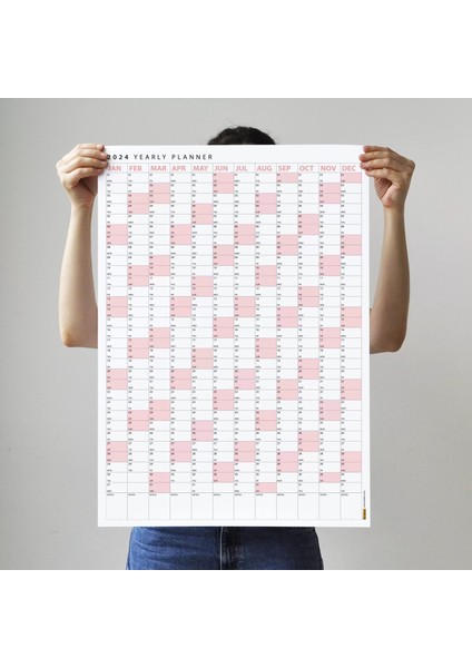 2025 Yıllık Planlayıcı Poster Takvim Pembe Renk Planlayıcı Takvim 2025 Okul Takvimi Boyut 35 x 50 cm fiyatları