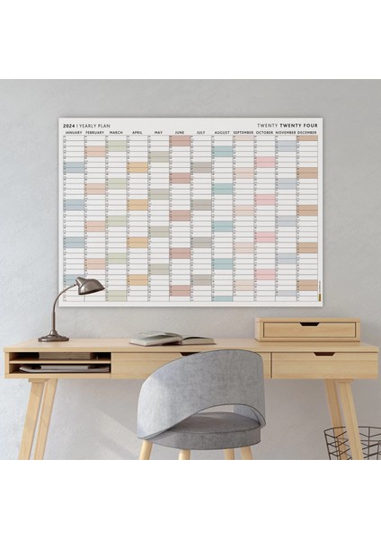 2025 Yıllık Planlayıcı Duvar Takvimi Planlayıcı Takvim Yatay Poster Planlayıcı Takvim Boyut 50 x 70 cm
