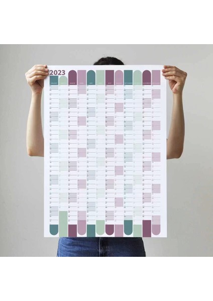 2025 Yıllık Planlayıcı Duvar Takvimi Yeşil Bordo Mürdün Wall Planner Boyut 50 x 70 cm modelleri