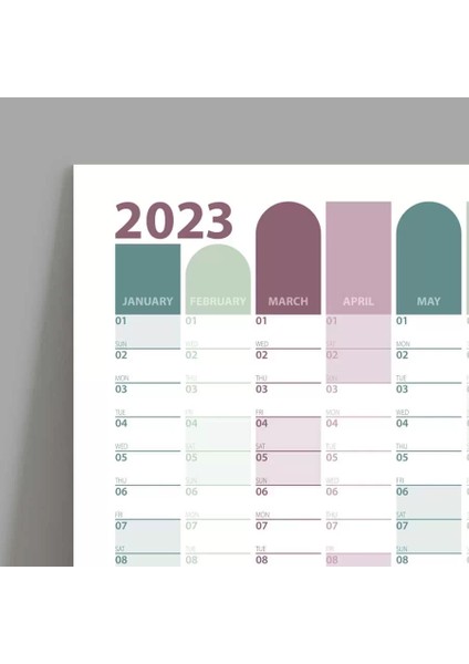 2025 Yıllık Planlayıcı Duvar Takvimi Yeşil Bordo Mürdün Wall Planner Boyut 50 x 70 cm indirimleri