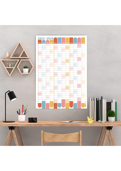 2024 2025 Ağustos Başlangıç Akademik Duvar Takvimi Akademik Yıl Planlayıcısı Boyut 50 x 70 cm