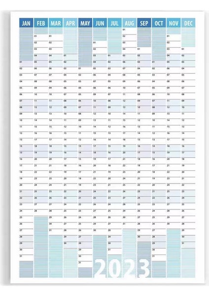 2025 Yıllık Planlayıcı Duvar Takvim Mavi Çizgili Yearly Wall Planner Boyut 50 x 70 cm indirimleri