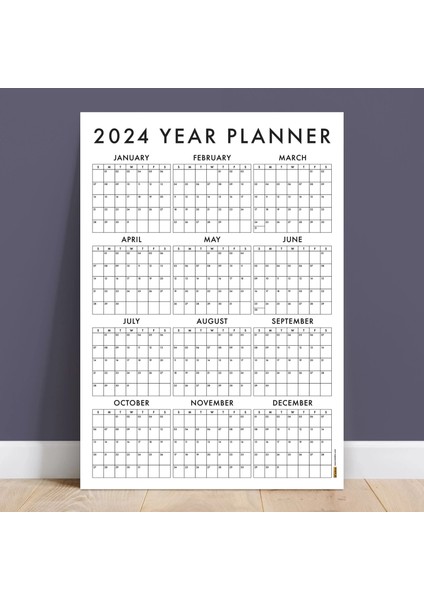 Amerikan Standardı 2025 Takvim 2025 Yıllık Planlayıcı Duvar Takvimi Sunday Start Boyut 70 x 100 cm