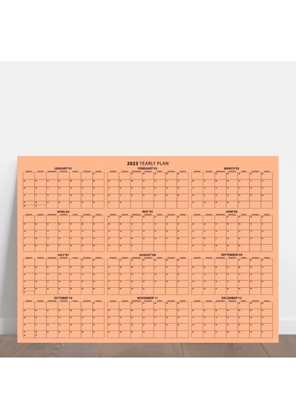 Yavruağzı 2025 Yıllık Planlama Takvim Yıllık Plan Aylık Planlama Duvar Takvimi Boyut 35 x 50 cm