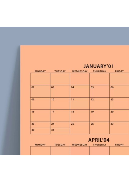 Yavruağzı 2025 Yıllık Planlama Takvim Yıllık Plan Aylık Planlama Duvar Takvimi Boyut 35 x 50 cm