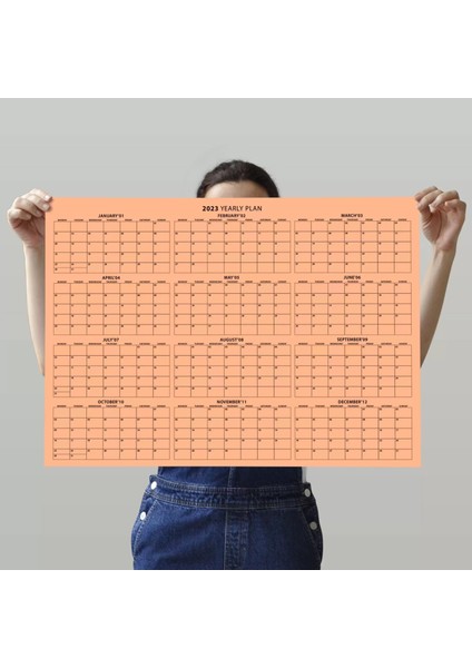 Yavruağzı 2025 Yıllık Planlama Takvim Yıllık Plan Aylık Planlama Duvar Takvimi Boyut 35 x 50 cm