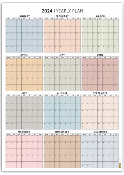 2025 Yıllık Planlayıcı Duvar Takvimi Boho Renk 2025 Takvimi Büyük Duvar Takvimi Boyut 50 x 70 cm fiyatları