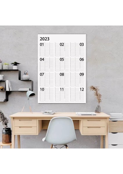2025 Yıllık Planlayıcı Duvar Takvim Siyah Yearly Wall Planner Boyut 50 x 70 cm