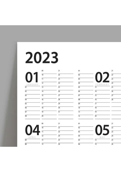 2025 Yıllık Planlayıcı Duvar Takvim Siyah Yearly Wall Planner Boyut 50 x 70 cm