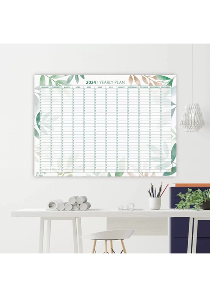 Çiçekli 2025 Yıllık Planlayıcı Duvar Takvimi 2025 Takvim Aylık Planlama 2025 Wall Planner Boyut 35 x 50 cm fırsatları
