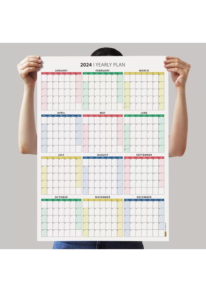Amerikan Standardı 2025 Yıllık Planlayıcı Takvim Pazar Başlangıç 2025 Takvim Boyut 50 x 70 cm