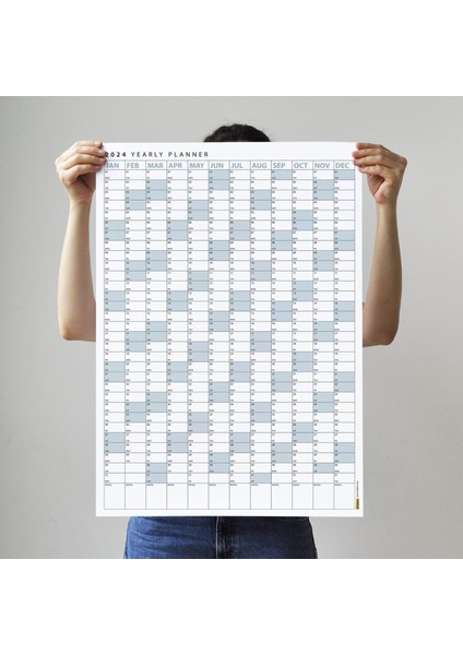 2025 Yıllık Planlayıcı Poster Takvim Mavi Planlayıcı Takvim Okul Takvimi Duvar Takvimi Boyut 35 x 50 cm