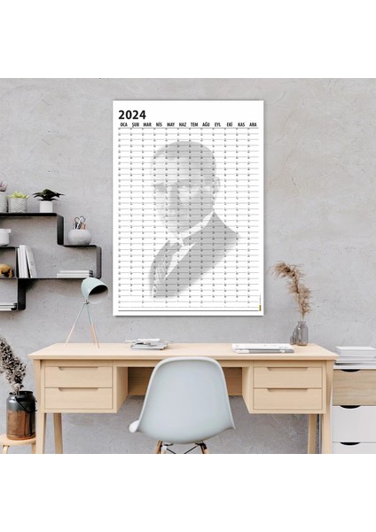 Atatürk Duvar Takvimi Atatürk Takvimi 2025 Atatürk Fotoğraflı Takvimi 100 Yıl Takvimi Boyut 50 x 70 cm fiyatları
