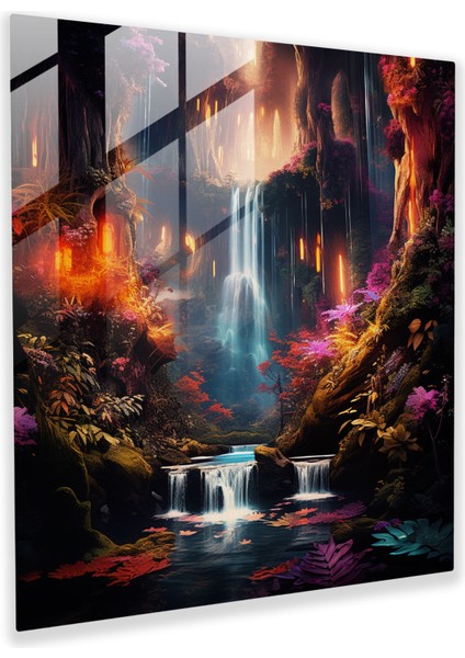 Dünyanın En Güzel Manzaraları - Görkemli Şelale Cam Baskı - Dünyanın En Güzel Manzaraları, Gerçeküstü, Dünyanın En Güzel Manzaraları, Görkemli, 30X30
