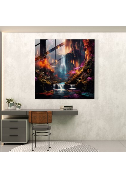 Dünyanın En Güzel Manzaraları - Görkemli Şelale Cam Baskı - Dünyanın En Güzel Manzaraları, Gerçeküstü, Dünyanın En Güzel Manzaraları, Görkemli, 30X30
