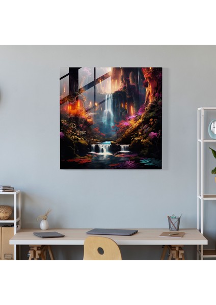 Dünyanın En Güzel Manzaraları - Görkemli Şelale Cam Baskı - Dünyanın En Güzel Manzaraları, Gerçeküstü, Dünyanın En Güzel Manzaraları, Görkemli, 30X30