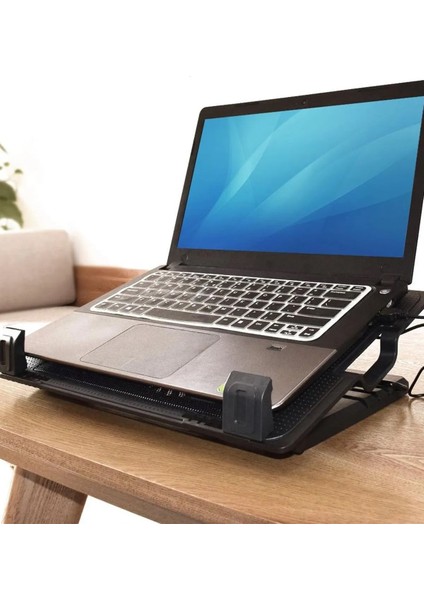 Siyah Ayarlanabilir Dizüstü Bilgisayar Laptop Tablet Notebook Soğutma Fanı Sessiz Cooling Pad