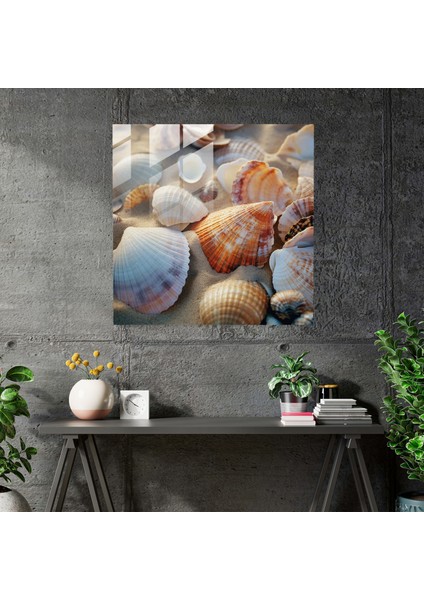 Kıyı Hazineleri Cam Baskı - Banyo Için, Modern Sanat, Ev Dekorasyonu, Duvar Süslemesi, 30X30