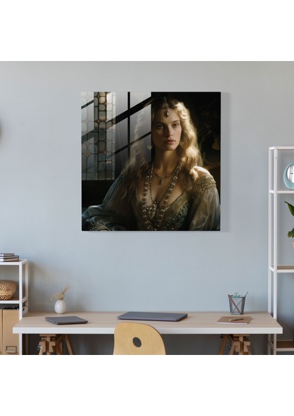 Imparatorluk Rönesansı Cam Baskı - Cam Süslemeli Soylu Figür, 30X30